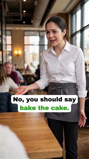 At the restaurant Toast vs. Bake vs. Grill 🍽️ confused customer #englishtips #language #shorts