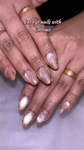 Tutorial for cat eye nail art | Magnetic nails | #nailart #cateyenails #simplenails
