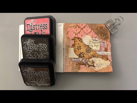 Did you know you can emboss texture paste? Mixed media art journal page.