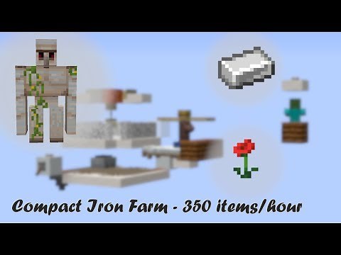 Super Compact Iron Farm for Minecraft 1.14.4+ (350 items/hour) | Tutorial
