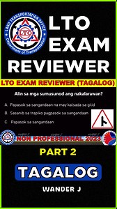 2.3M views · 47K reactions | 2023 NON PROFESSIONAL LTO EXAM REVIEWER 2 (With Traffic & Road Signs) ⛔盛⚠️ | Wander J | Facebook