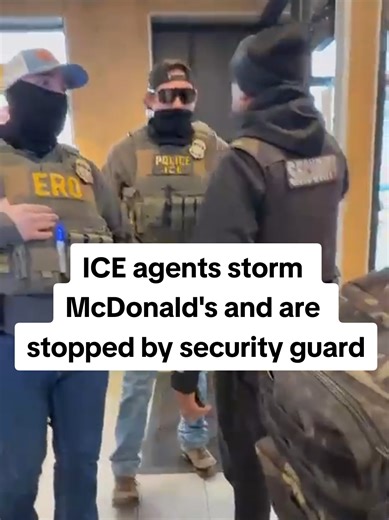 Security Guard Blocks Federal Agents at McDonald's