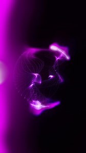 The wavy neon violet sphere radiates energy in a playful wave pattern.