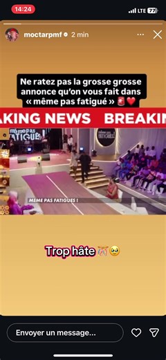 #moctarpmf #francempundu #memepasfatigue #MPF #moctance n oublions pas notre rendez vous sur le plateau de Meme pas fatigué sur @canalplusafrique avec @France Mpundu et @Moctar PMF 😍♥️♥️