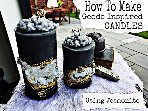 How To Make Geode Inspired Candles | Using Jesmonite / Cement | DIY