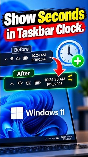 How To Show Seconds in Windows 11 Taskbar Clock ( 2026 )
