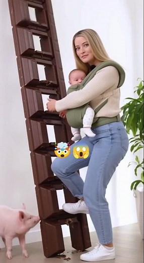 CHOCOLATE Ladder Climb with Baby! 🍫 #asmr