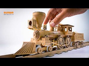 Building the Legendary 1869 Jupiter Steam Locomotive (CPRR No.60) | Cardboard Model