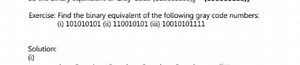 Exercise: Find the binary equivalent of the following gray code... | Filo