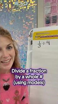 Divide a fraction by a whole number using models #maths #mathsteacher #fractions #mathematics #math