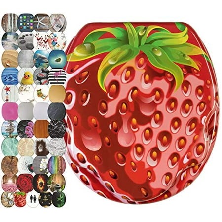 Sanilo Round Toilet Seat, Wide Choice of Slow Close Toilet Seats, Molded Wood, Strong Hinges (Strawberry) - Walmart.ca