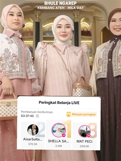 live Mila da7 coach Selfi yamma di SS Shella Saukia, peringkat 1 penjualan live sampai 3,4juta penjualan #milada7 #selfiyamma #shellasaukia #collab #fyp