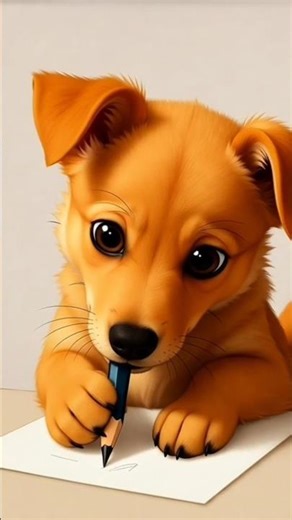 cutedog puppy writing leter#cutepuppy#funnyshort#