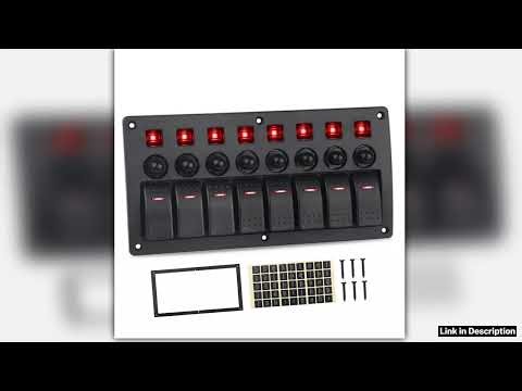 8 Gang Marine Boat Rocker Switch Panel With Circuit Breakers LED Switch Panel 12V 24V for Boat RV C