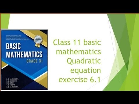 class 11 quadratic equation exercise 6.1