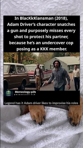 In BlacKkKlansman (2018), Adam Driver s character snatches a gun and purposely misses every shot