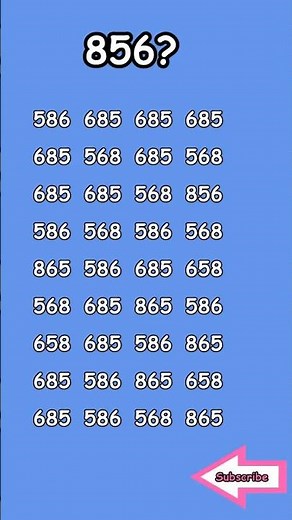 "Solving the Mystery Puzzle: Find 856 Amongst These Numbers!"