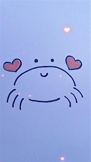 How to Draw a Cute Crab with Hearts 🦀💖 #drawing #howtodraw #crabdrawing #cuteart #doodleart #shorts