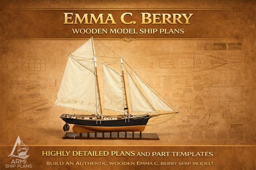 Emma C. Berry Wooden Ship Model Plans, 1:60 Scale (Digital Download) - Etsy.de