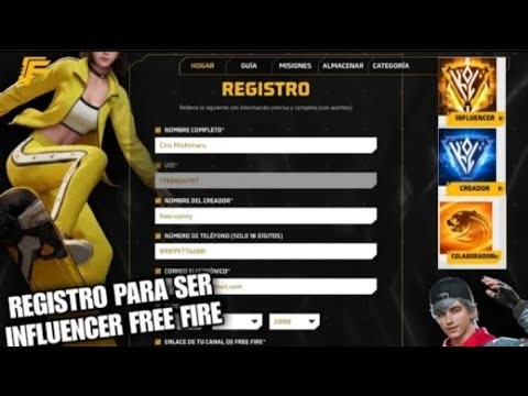Cómo enviar el formulario para entrar al programa de mini INFLUENCERS de Free Fire 2026✅