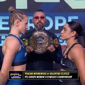2.8K views · 515 reactions | 壘 Poland vs. Italy! Undefeated rising star  Paulina Wisniewska and battle-tested veteran  Valentina Scatizzi square off at the #PFLLyon ceremonial weigh-ins. With $100K, the PFL Europe 125lb flyweight title, and a potential spot in the global series on the line, who takes it?  Tune in Saturday, live on DAZN from 11 AM ET. #WMMA #PFLMMA #PFLEurope | WMMARankings.com - The Women's Mixed Martial Arts News Website | Facebook