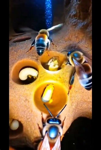 Inside the burrow of a mining bee – unprecedented microscopic view! English tradition.