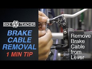 How to remove a brake cable from a brake lever.