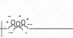 A group of people. Society, team building, relationships, friendship, teamwork, delegation, communication. One line drawing animation. Motion design. Animated technology logo. Video 4K
