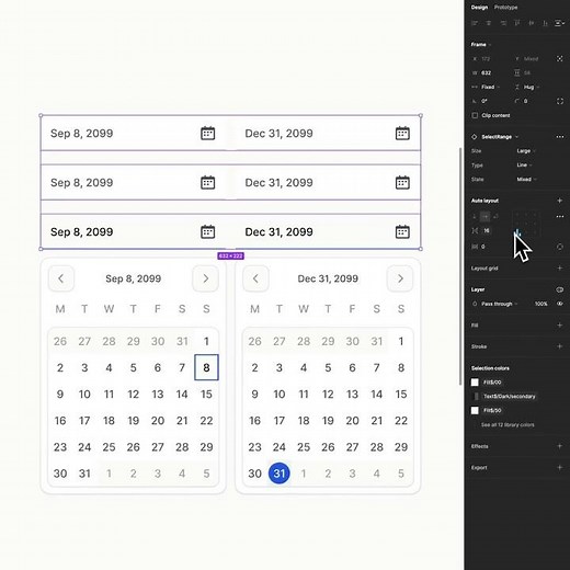 Responsive Date Picker Component in Figma #uidesign #designsystems