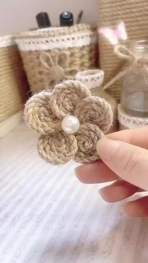 Making small flowers with hemp rope.#diy #handmade #handcraft #interesting