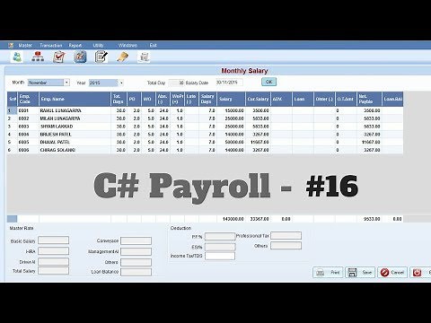 C# - Mini Payroll Application - #16 - Make Own Payroll Software