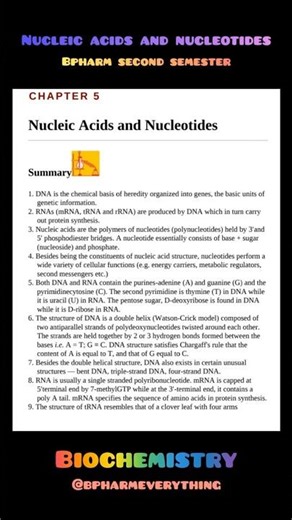 Nucleic acids and Nucleotides |Biomolecules | Biochemistry |