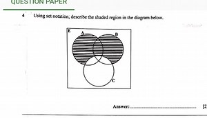 Question:Using set notation, describe the shaded region in th... | Filo