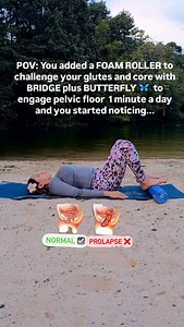 Bridge and Butterfly 🦋 go SPiCE UP your CORE and pelvic floor workout routine by adding a foam roller into the mix! 🙌🎉 Imagine this: just 1 minute a day of the bridge plus butterfly 🦋 combo, and you start noticing some incredible changes in your body! 💪✨ 💥 Your glutes and core are feeling STRONGER than ever! 💥 Your back and hips are more STABLE, supporting you through daily movements. 💥 Your pelvic floor is getting the attention it deserves, making everything from walking to jumping a br
