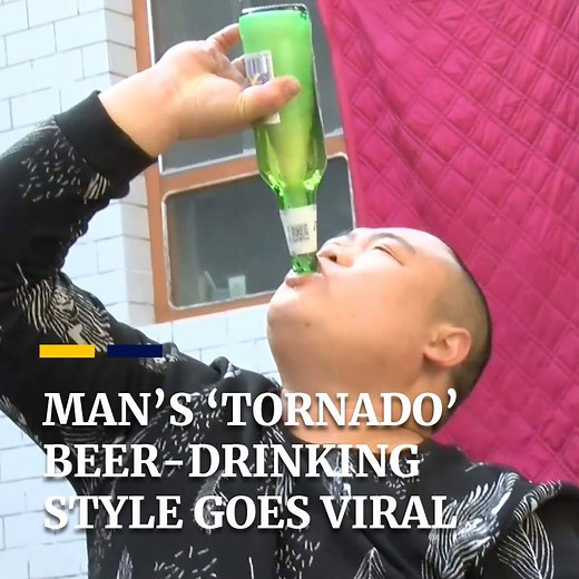 Ever drank a beer tornado style? That's this Chinese man's secret for chugging a bottle quickly. | South China Morning Post