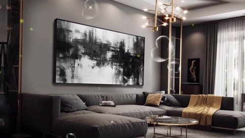 Abstract Wall Art Large Size Framed Home Artwork Decor Black and White Modern Minimalist Canvas Painting Living Room Decor for Bedroom Office Wall Decor 29"x58"