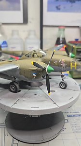 Here's the completed Tamiya 1/48 P-38J Lightning, using Eduard aftermarket decals. I am truly so happy with how it turned out, and this kit was so much fun to build, I'll definitely be building more of this kit in the future. #eduard #tamiya #p38 #p38lightning #modelkit | Bradford's Scale Model's