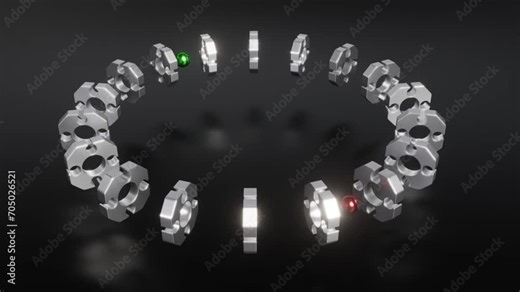 Simply minimal industrial mechanism round able to loop endless 4k