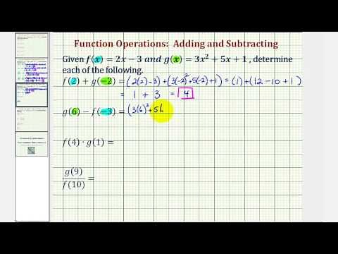 Ex 1: Function Arithmetic - Add, Subtract, Multiply, and Divide