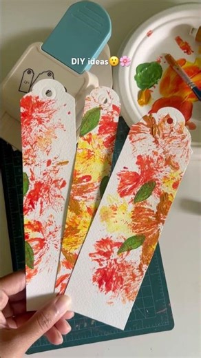 Easy ideas😮#art #diy #tutorial #painting #flowers #diycrafts #shorts #artandcraft #bookmark #fypシ