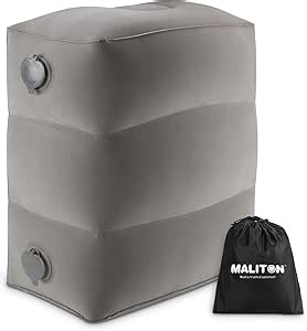 Inflatable Travel Foot Rest Pillow, Kids Airplane Bed, Adjustable Height Leg Pillow for Air Travel, Make a Flat Bed for Kids and Toddlers, Great for Airplane, Train, Car（Grey, 1 Pack）