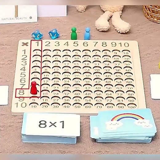 WOODEN MULTIPLICATION BOARD GAME