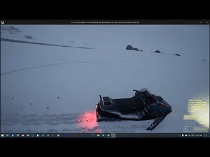 Ultra Dynamic Sky | Snow tracks and snowmobile | Unreal 5