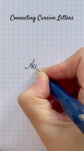 How to Connect Cursive A to u | connecting cursive letters | cursive handwriting