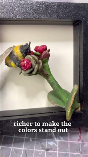 I Sculpted a Bee Resting on a Bloom (Polymer Clay Art)
