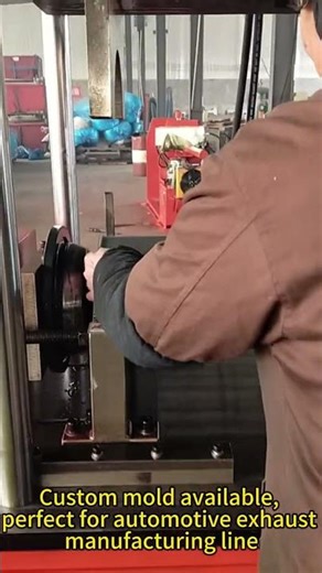 Hydraulic Exhaust Muffler End Flanging Forming Machine, +8613605365292 sales3@soarmachinery.com