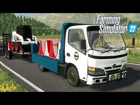 FS22 - Toyota Dyna HAULING Bobcat on TOW TRAILER - NEW Car mod for Farming Simulator 2019 ROLEPLAY