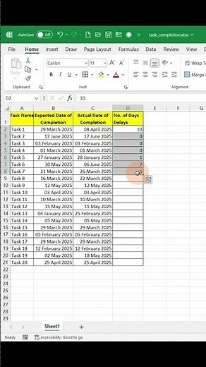 Count Days Elapsed with DAYS Function in Excel | Excel Date Tricks #shorts #excel #assamtezpur