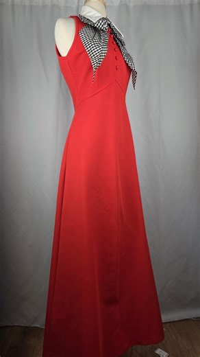 1970s Vintage Empire Waist Orange Maxi Dress With Bow Neck - Etsy