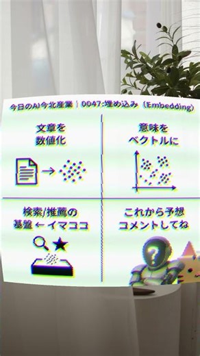【今日のAI今北産業｜0047:埋め込み（Embedding）】#AI #Embedding #ベクトル #RAG #今北産業